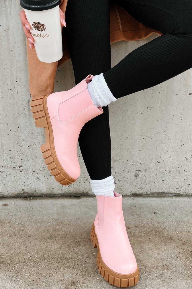 Treat Me Well Chunky Chelsea Boots (Pink) · NanaMacs