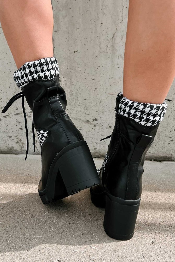 City Winters Houndstooth Platform Booties (Black/White) · NanaMacs - Image 4