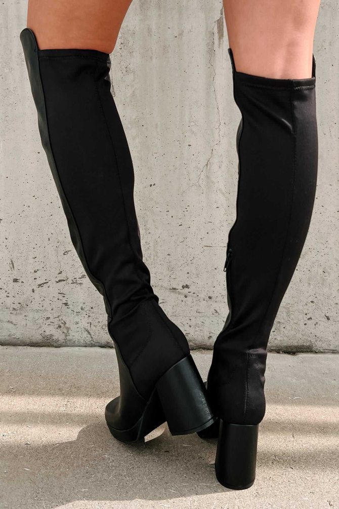 Confident In Myself Over The Knee Platform Boots (Black) · NanaMacs - Image 3
