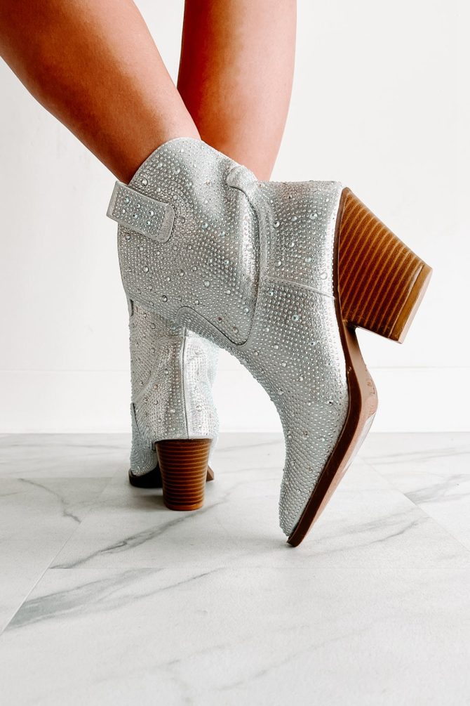 Forever Flashy Rhinestone Booties (Silver) · NanaMacs - Image 3