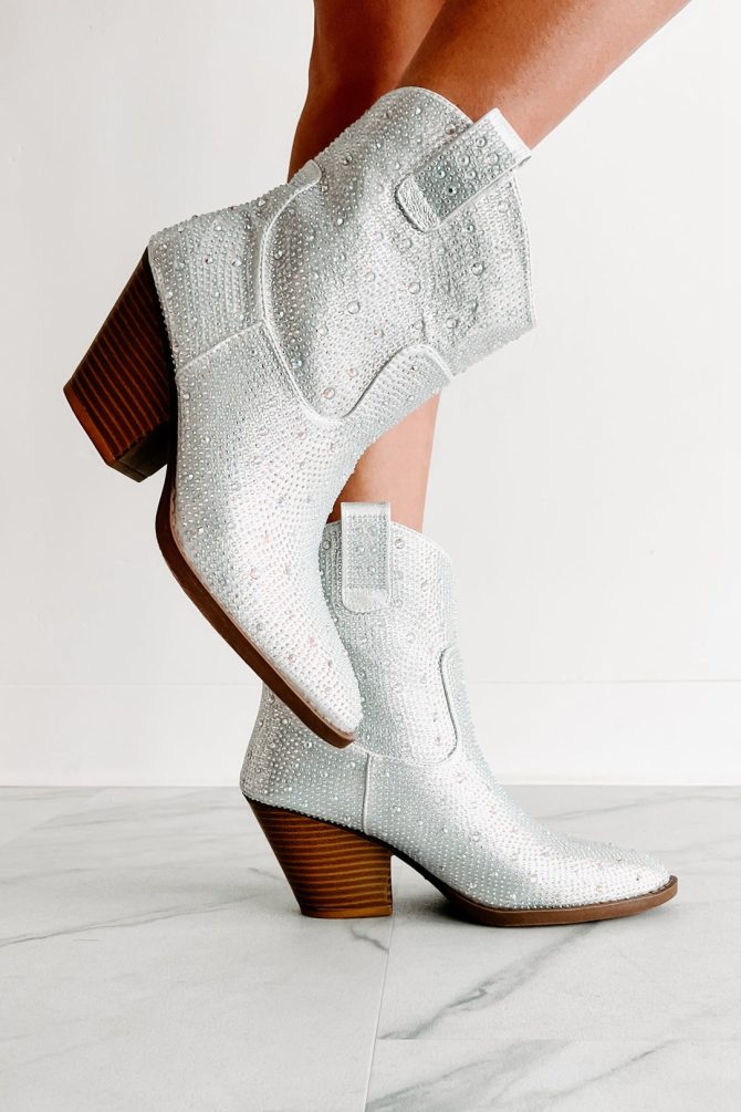 Forever Flashy Rhinestone Booties (Silver) · NanaMacs - Image 2
