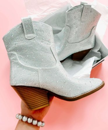 Forever Flashy Rhinestone Booties (Silver) · NanaMacs
