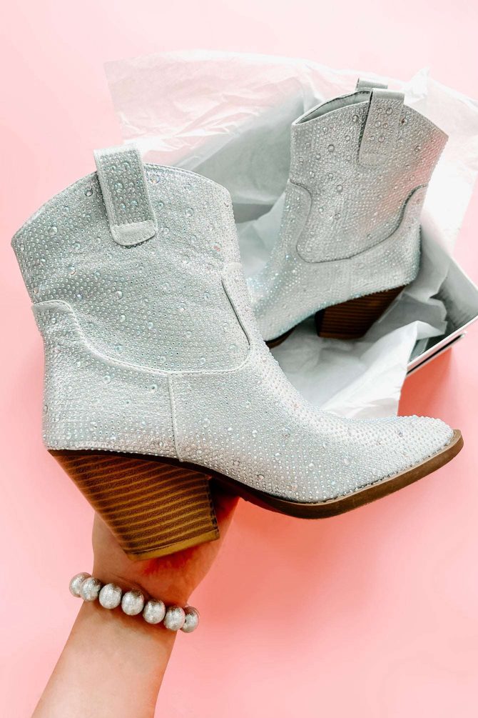 Forever Flashy Rhinestone Booties (Silver) · NanaMacs